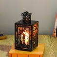 thumbnail image 3 of Konghyp Halloween Hollow Iron Candle Lamp Lantern Decoration, Multifunctional Home Decor, Warm Lighting Effect, Ideal for Outdoor Use, Rustic Metal Windlamp, Versatile Candle Holder, 3 of 5