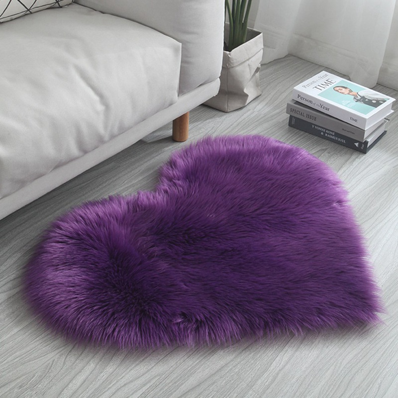 SHIYAO Carpet Faux Wool Peach Heart Carpet Plush Soft Rug Fluffy Silky
