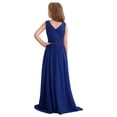 thumbnail image 2 of YiZYiF Girls' Beaded Chiffon Sleeveless Beaded Wedding Junior Bridesmaid Dance Prom Party Dress Blue 8, 2 of 7