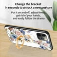 thumbnail image 3 of Dteck Case for iPhone 12 Pro Max 6.7 inch Case,Luxury Flower Pattern Ring Holder Stand Glass Phone Back Case Cover,C, 3 of 7