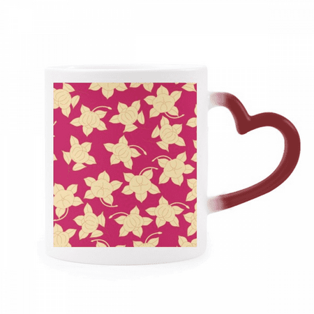 

China Glory Pattern Heat Sensitive Mug Red Color Changing Stoneware Cup