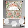 thumbnail image 3 of Pink White Flowers Kitchen Curtains Sets 36 Inch Length with Valance, Watercolor Rustic Botanical Floral Swag Valances and Tiers Curtain Set Drapes Swag Curtains for Living Room, Bathroom, Bedroom, 3 of 6