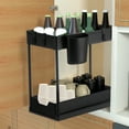 Oyajia 2 Tier Under Sink Containers with Sliding Storage Drawer