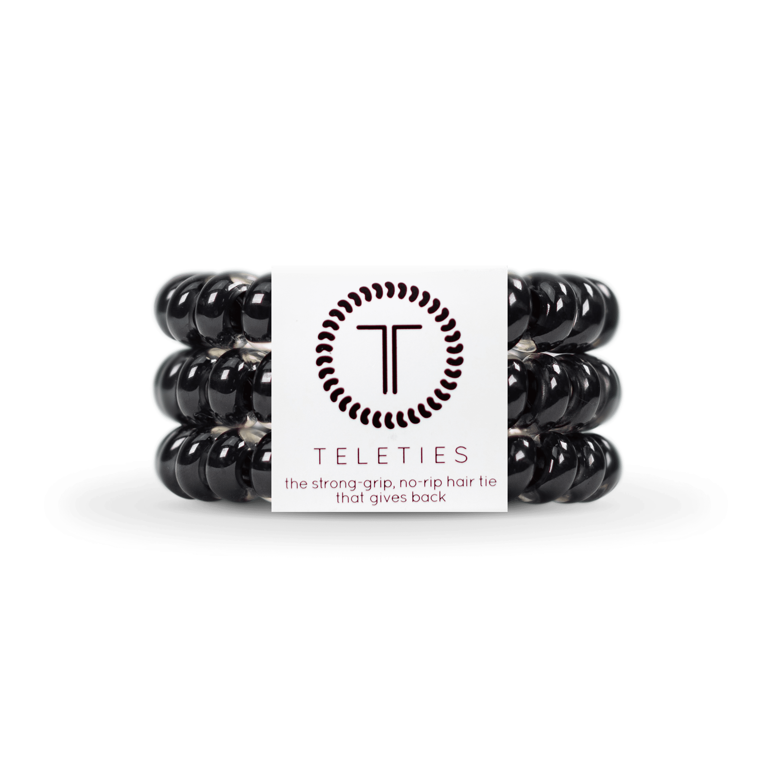 TELETIES Large Hair Ties, Jet Black