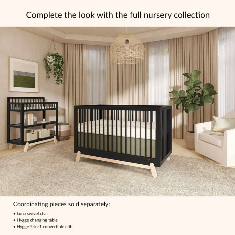 Dream On Me Hygge 5-in-1 Convertible Crib, Matte Black Vintage