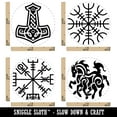thumbnail image 2 of Norse Viking Symbols Protection Awe Mjolnir Hammer Horse Rubber Stamp Set for Scrapbooking Crafting Stamping - Mini 1/2 Inch, 2 of 7