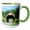 Green/White, variant on 3drose, Covered Bridge, Killington, Vermont, Usa, 11oz Two-tone Green Mug