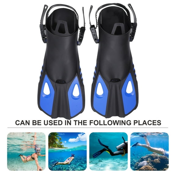 HONMEET 1 Pair Diving Flipers for Swimming Adult Blue Rubber 16.11X7.07X3.14in