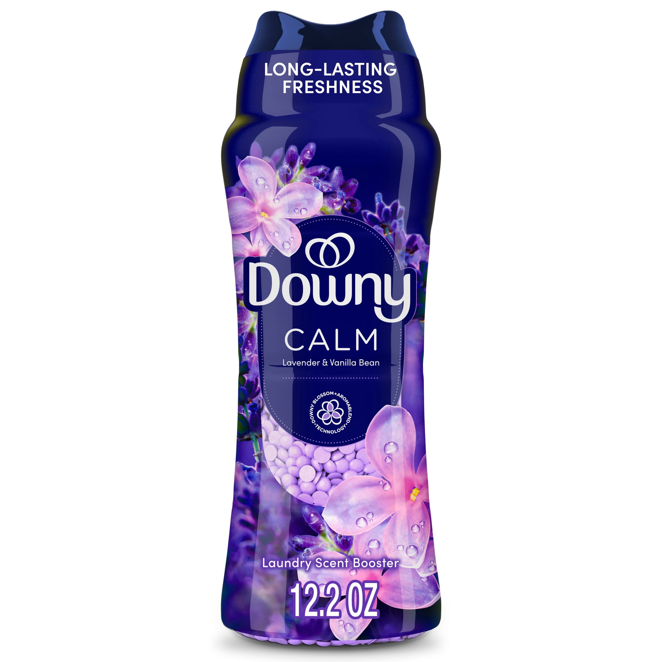 (4 pack) Downy Laundry Scent Beads, In-Wash Scent Booster, Infusions Calm Lavender and Vanilla Bean Scent, 12.2 oz