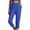 Blue, variant on Aofany Women Casual Solid Color Pockets Capris Elastic Waist Comfortable Straight Calf-Length Cotton Linen Pants