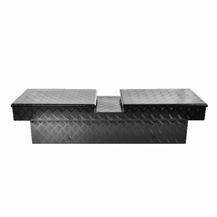 64"x20"x15" Gloss Black Diamond Tread Aluminum Gull Wing Truck Tool Box