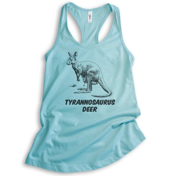 Tyrannosaurus Deer Tank Top, Ladies Racerback Tank Top, Kangaroo Tank, Roo Tank, Cancun, Large