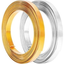 Aluminum Craft Wire 2 Rolls 33 Feet Gold Sliver Flat Jewelry Craft Wire 10mm Wide Aluminum Wire for Bezel Jewelry Making, Sculpting, Armature Craft
--------
Craft Wire for Jewelry Making DIY Crafts