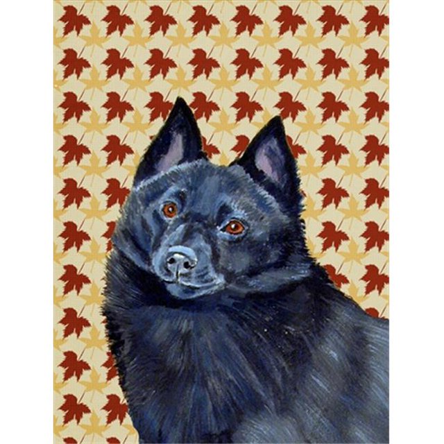11 x 15 In. Schipperke Fall Leaves Portrait Flag, Garden Size