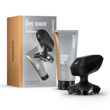 MANSCAPED® The Dome Shaver™ Plus Precision Pack, Electric Head Shaver for Bald Men, Wet/Dry Cordless Balder Shaver with Power Shave Gel