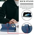 thumbnail image 4 of Compatible with iPhone 12 Pro Wallet Case Premium Zipper Large Space Flip PU Leather Cover, 4 of 5