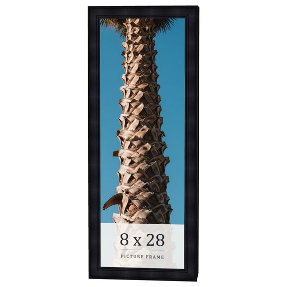 8x28 Frame Black Passaggi Solid Wood Picture Frame Width 1.5 Inches | Interior Frame Depth 0.5