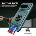 thumbnail image 7 of Dteck for Google Pixel 9 Pro XL Ring Stand Case, Shockproof TPU+PC Built-in Magnetic Kickstand with Card Holder Dual-Layer Design Heavy Duty Protection Phone Case, Green, 7 of 7