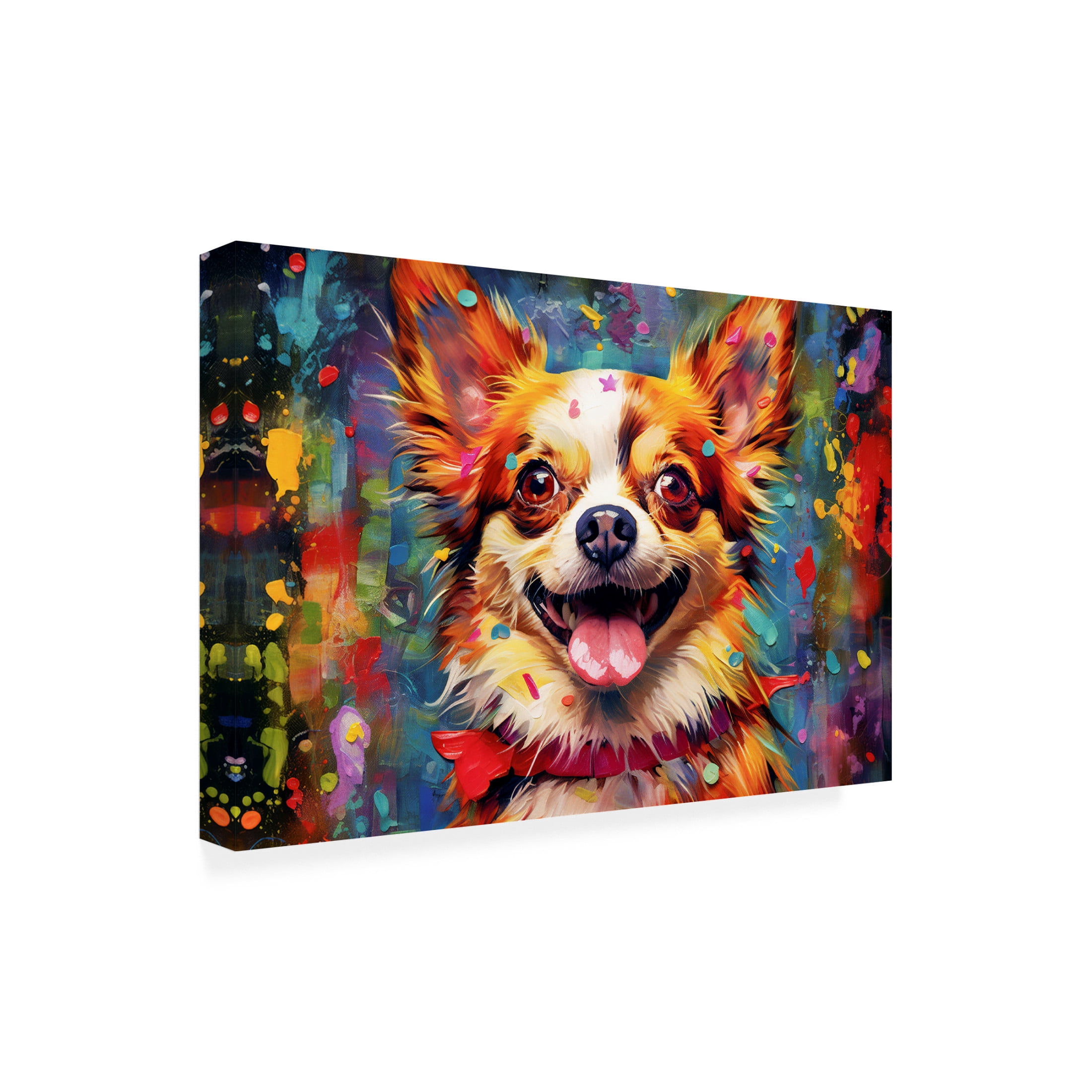 Canvas Wall Art - Ray Heere 'Happy Dog 5' Wall Art for Living Room, Bedroom, or Office Décor by Trademark Fine Art - 47 x 30 Inches