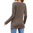thumbnail image 5 of Nlife Women Front Knotted V Neck Long Sleeve Solid Color Top, 5 of 5
