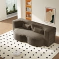 thumbnail image 4 of CQSXDA Modern Convertible Floor Sofa with 2 Pillows in Corduroy Fabric, 15 Inch Twin Size Foam Sleeper Bed No Assembly Required Sofa, Coffee, 4 of 13