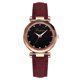 thumbnail image 1 of LVPAI Reloj de pulsera con correa de cuero de cuarzo y diamantes de imitación de moda simple para mujer (rojo), 1 of 4