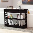 thumbnail image 4 of GOFLAME 39" Console Sofa Table with Drawers, 3-Tier Narrow Entry Table with Storage Shelves for Living Room Behind Couch, Entryway (Espresso), 4 of 18