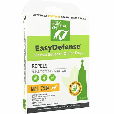 Flea and Tick Prevention for Dogs - EasyDefense Flea Remedy - Natural Flea Treatment Control Herbal Squeeze-On Drops - Three Month Supply by High Supply Small (Best Flea Treatment For Dogs Home Remedies)