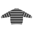 thumbnail image 3 of Ceisia Men's Vintage Waffle Knit Polo Sweater | Loose Drop-Shoulder Color Block Striped Long Sleeve Pullover Gifts, 3 of 5