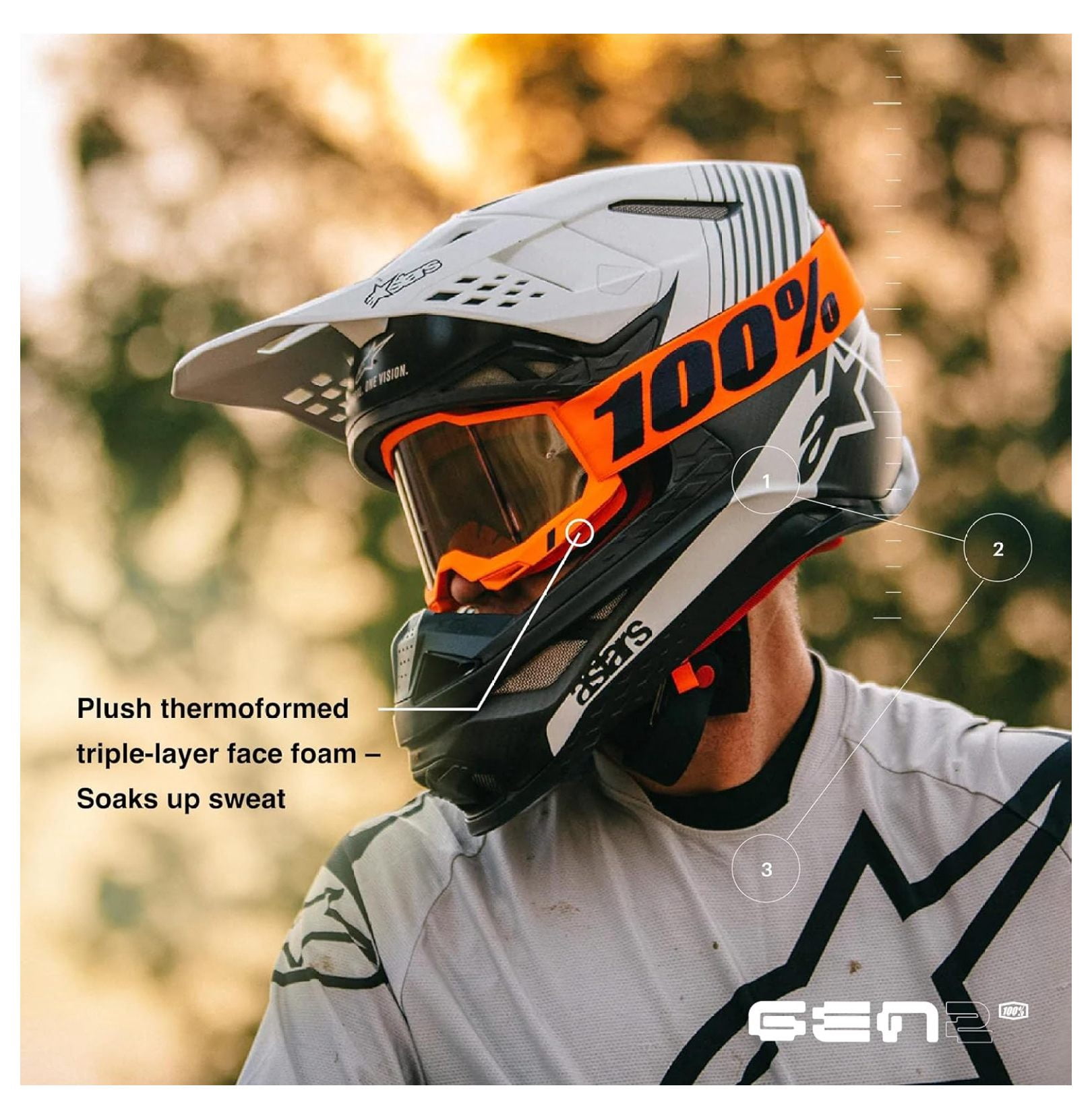 2 Bike & Motocross Goggles - MX and MTB Racing Protective Eyewear (Kalkuta - Clear Lens)