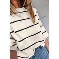 thumbnail image 6 of Women's Striped Ribbed Knit Sweater – Casual Half Sleeve Round Neck Summer Tee, XL, 6 of 6