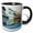 Black/White, variant on 3drose, Odense Denmark, Beautiful Old Row Homes, 11oz Two-tone Red Mug