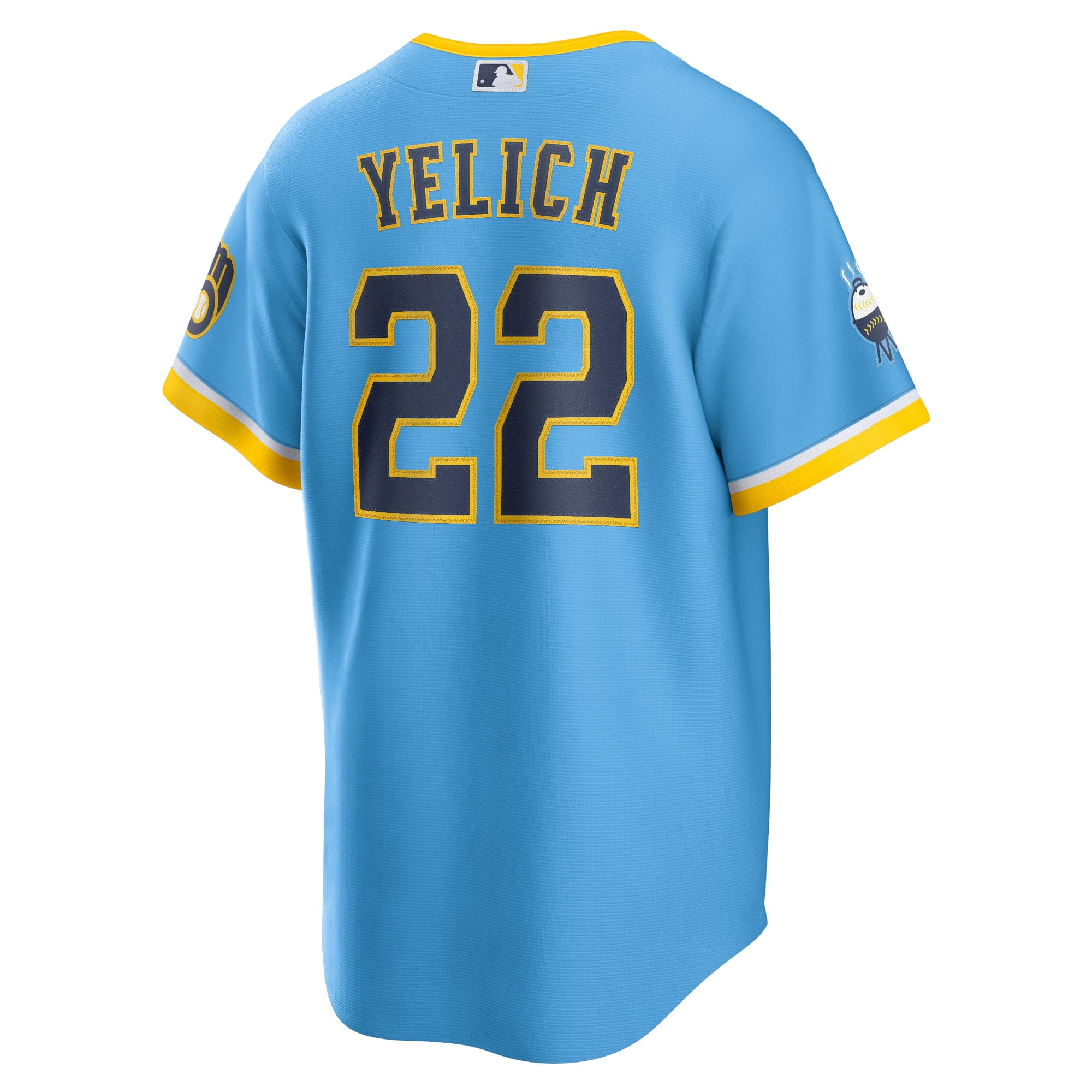 Men's Nike Christian Yelich Powder Blue Milwaukee Brewers