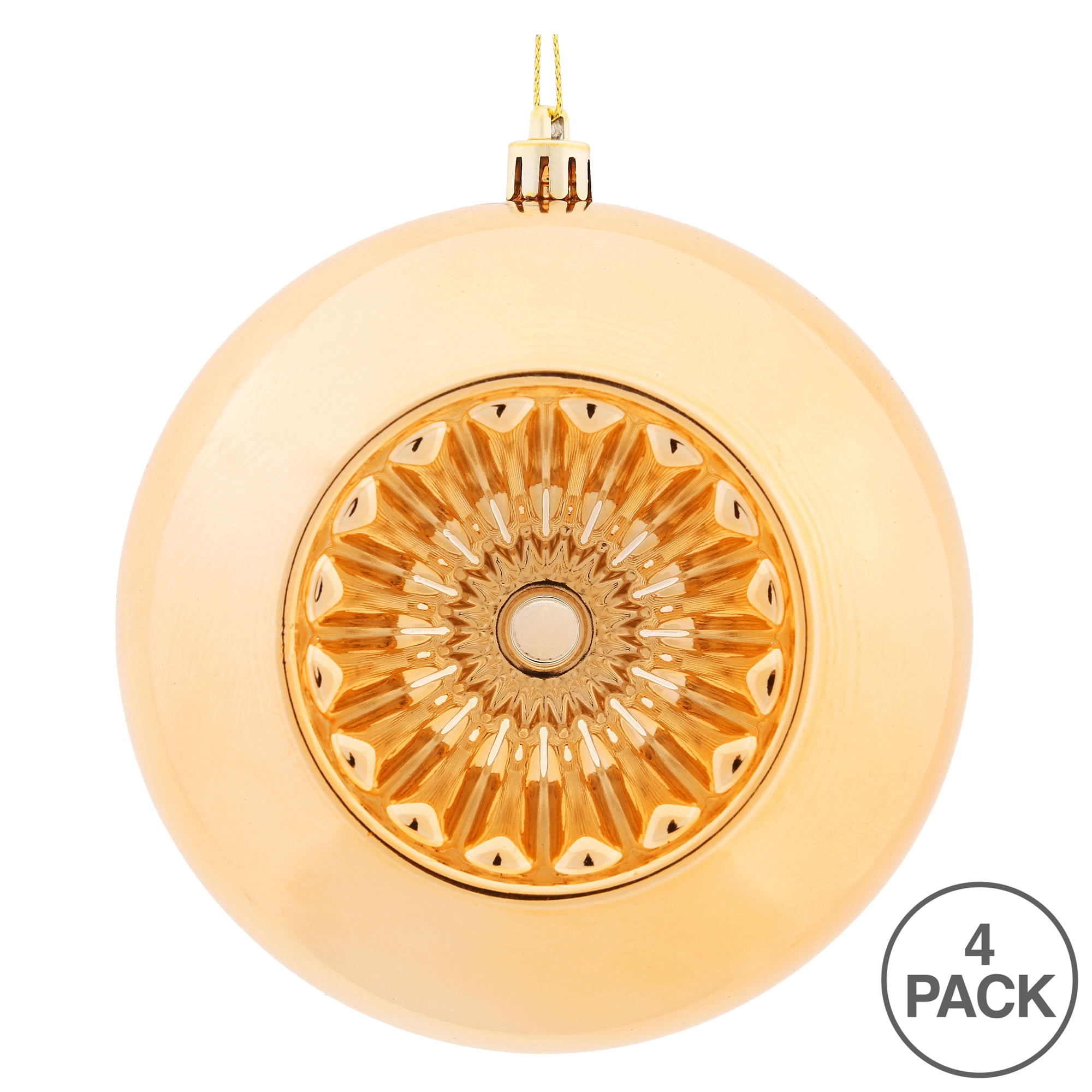 Vickerman 4.75" Café Latte Shiny Star Brite Ball Ornament, 4 per Bag