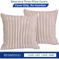thumbnail image 4 of Decorative Throw Pillow Covers Set of 2 Wine Red Pillow Covers 18x18 inch Throw Pillows Linen Square Pillow Case,Farmhouse Outdoor Modern Striped Pillow Covers for Couch Sofa Living Room, 4 of 6