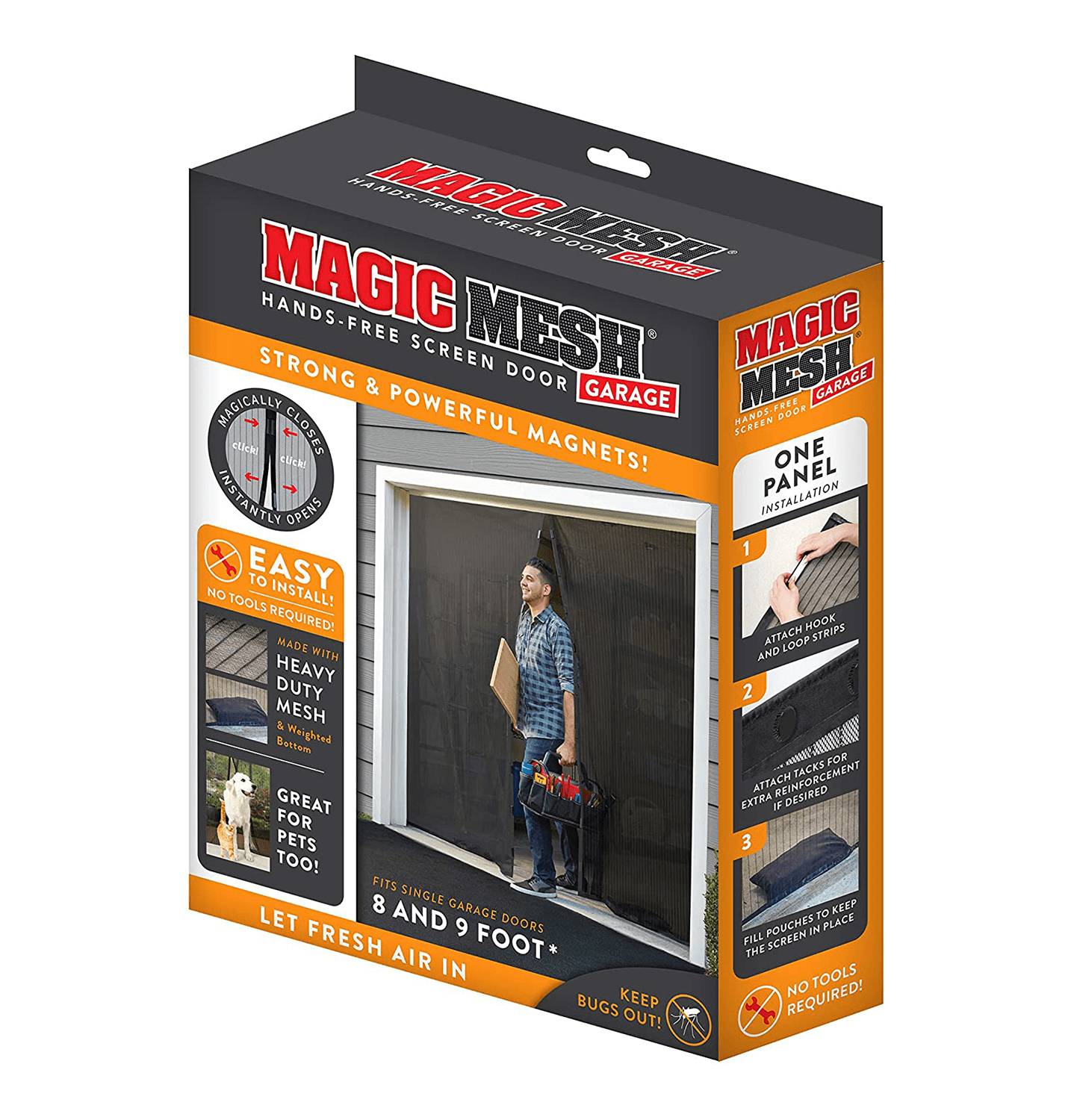 Magic Mesh Garage Hands-Free Screen Door