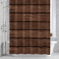 thumbnail image 3 of Brown Wooden Board Shower Curtain for Bathroom Decor, Vintage Wood Grain Farmhouse Barn Themes Waterproof Fabric Shower Curtain, 72"x78" Set with 12 Hooks, 3 of 9