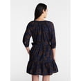 thumbnail image 4 of Time and Tru Women's Cotton Tiered Mini Dress with Ruffle Hem, Sizes XS-XXXL, 4 of 6