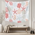 thumbnail image 5 of Ocean Orange Red Tapestry for Bedroom Wall Hanging Tapestry, Coastal Starfish Coral Shell Marine Ceiling Backdrop Tapestries Poster Blanket Wall Decor for Teens Room Living Room Dorm 39" x 59", 5 of 8