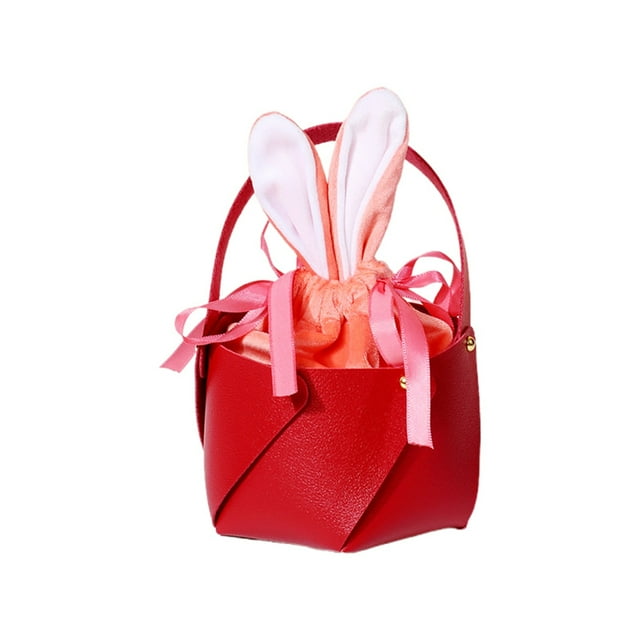 Huanglei Easter Bunny Party Tote With Handle For Candy Eggs And Holiday Celebration