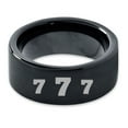 thumbnail image 2 of Tungsten Lucky Number Seven Band Ring 9mm Men Women Comfort Fit Black Flat Cut Brushed Polished, 2 of 4