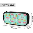 thumbnail image 4 of Flamingo Print Pencase,Large Pencil Case Big Capacity Compartments Canvas Pencil Pouch, 4 of 5