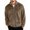 B#Khaki, variant on DPTALR Men's Full-Zip Sweatshirt,Casual Lightweight,Long Sleeve,Mock Neck Jacket with Pocket,Brown,XL