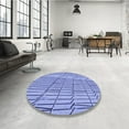 thumbnail image 3 of Ahgly Company Indoor Round Patterned Jeans Blue Area Rugs, 5' Round, 3 of 6