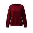 thumbnail image 7 of Horkkom Crew Neck Sweatshirts Women Casual Oversized Solid Color Tops Fall Loose Pullover Sweatshirts with Pockets XXL, 7 of 7