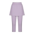 thumbnail image 4 of Bloomae Skirted Leggings for Women Tennis Golf Skorts Capris Gym Yoga Legging with Skirts for Running Workout Active Purple#02 L, 4 of 6