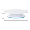 thumbnail image 4 of CIMAXIC 1pc Plastic Cake Turntable Rotating Anti-slip Revolving Cake Making Stand Platform for Home Cake Shop (Pedestal Random Color) (White),10.98"X10.98"X2.68", 4 of 5