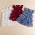 thumbnail image 2 of Verano bebé niñas princesa vestido Hada estrella lentejuelas aire malla vestido tul tutú falda para niños niña cumpleaños fiesta Casual ropa 140 (7T) Gao Jinjia LED, 2 of 2