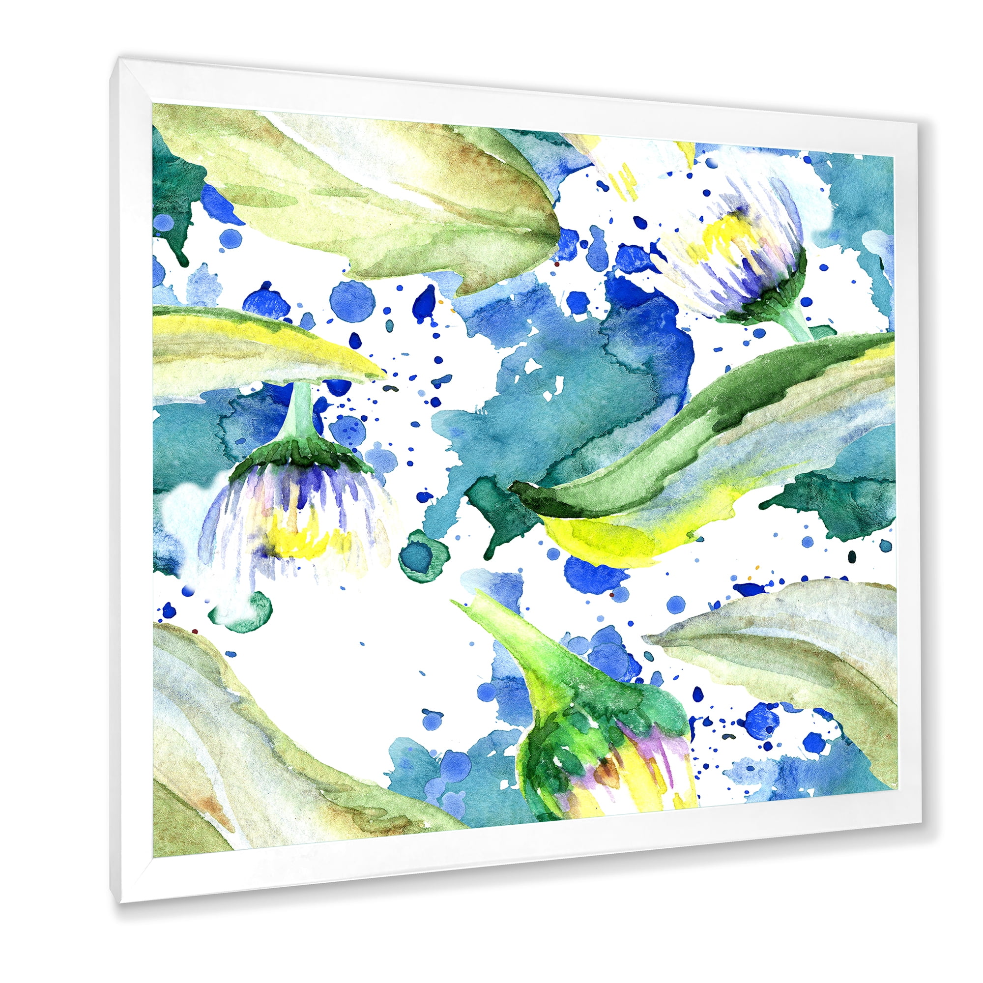 Designart 'Aquarelle Impression of Daisy Flowers I' Traditional Framed Art Print