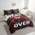 thumbnail image 2 of Manfei Game Console 7-Piece Twin Bedding Sets,Gamepad Gamer Bedding Comforter Set,Red Black Hexagon Sheet Sets For Kids,Super Cozy Room Decor Reversible, 2 of 7